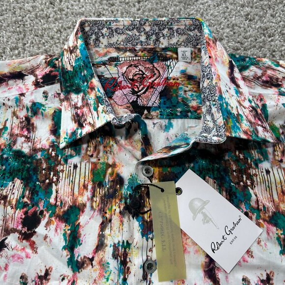 NWT Robert Graham Men's XL Multicolor Hidden Depth Button Down Long Sleeve Shirt - Picture 10 of 10